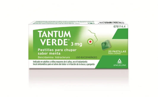 TAMTUM VERDE PASTILLAS SABOR MENTA 20 PASTILLAS PARA CHUPAR